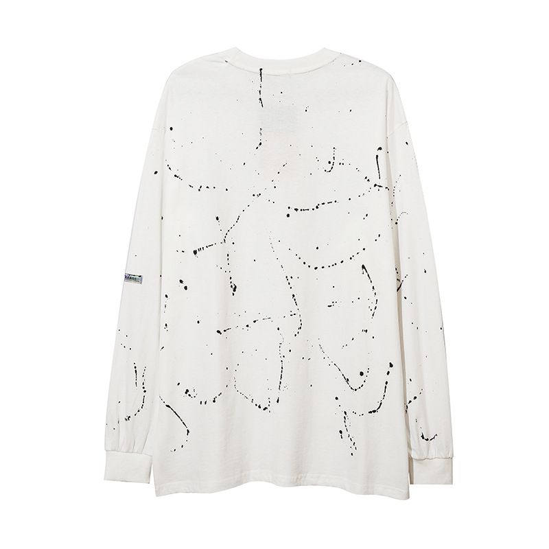 Felpa girocollo con fodera in pile con strass e lettere High Street, unisex, autunno inverno, tendenza, ampia, a maniche lunghe_voghion.com