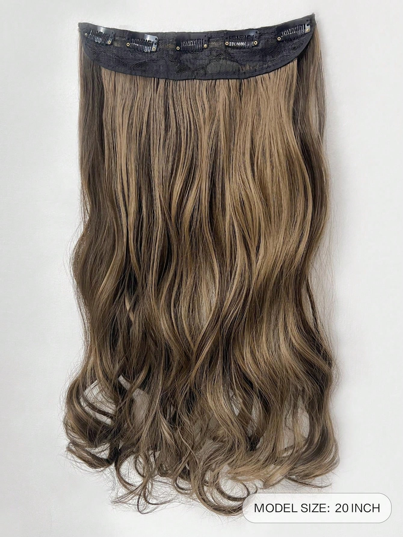 Haarverlängerung mit Draht, 5 sichere Clips, lang, gewellt, 45,7–50,8 cm, Blond mit Dunkelbraun, für Frauen_voghion.com