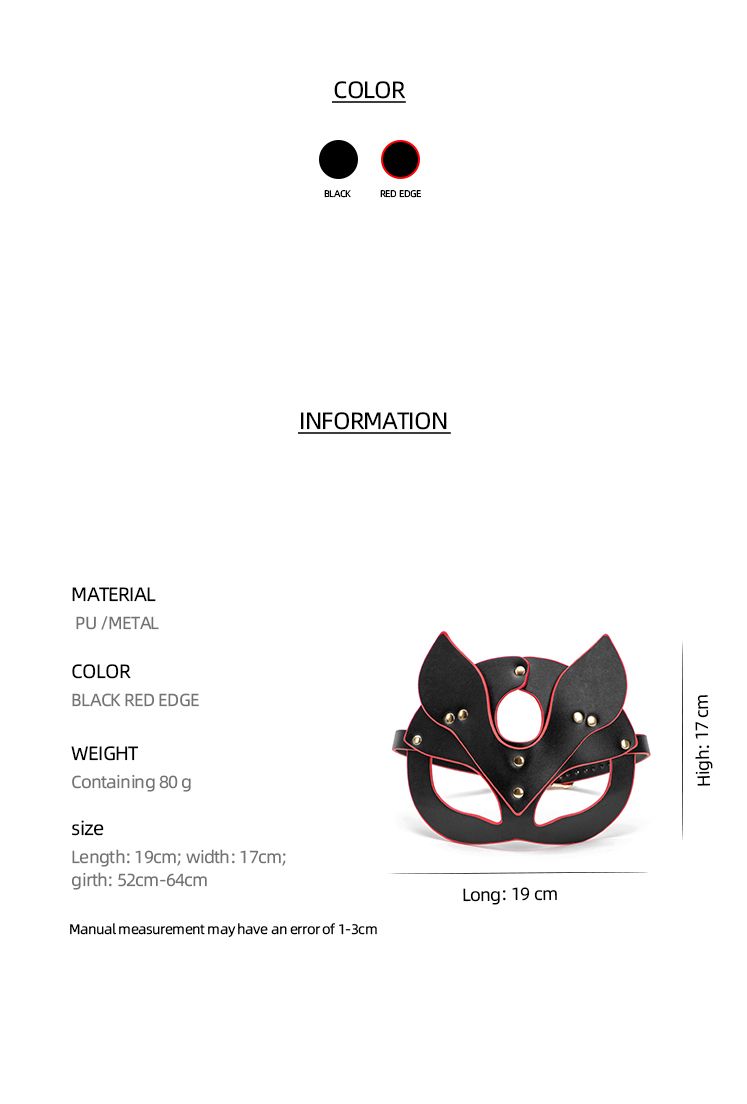 Maschera in pelle BLACKWOLF per gatti, BDSM, benda sull'occhio, coniglietto, giocattoli intimi, donne, adulti, maschere di Halloween per feste in maschera_voghion.com