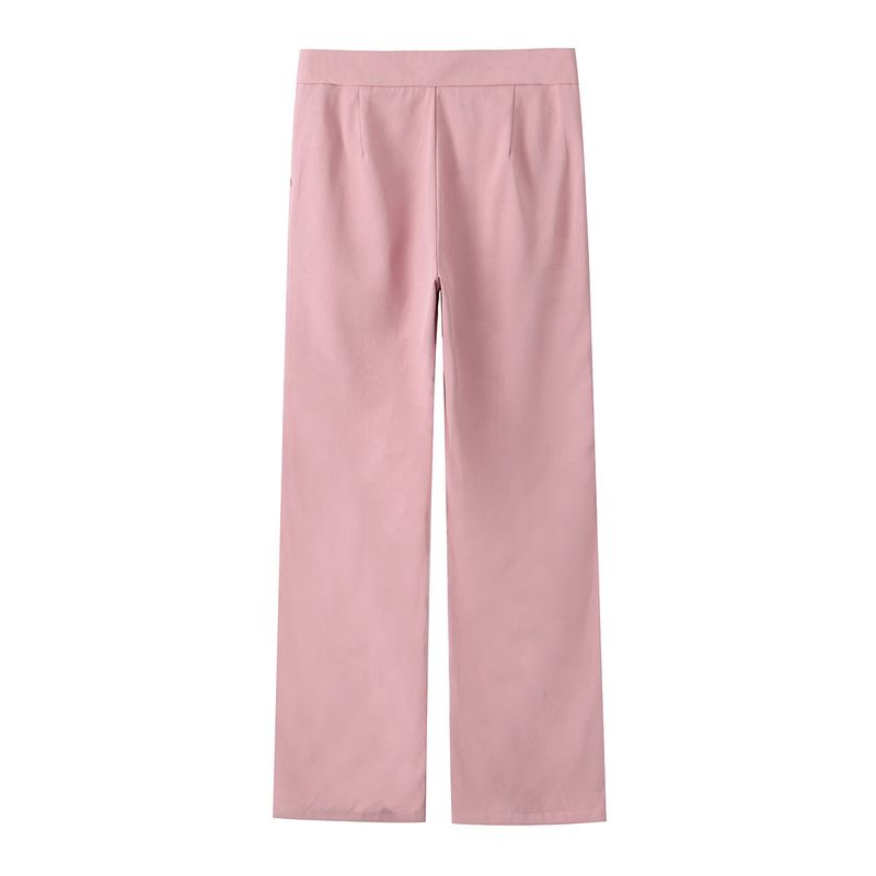 Ensemble corset sexy et pantalon – Polyester extensible, tenue streetwear, tendance automne (XS/S/M/L) – Bleu/Rose/Beige/Noir_voghion.com