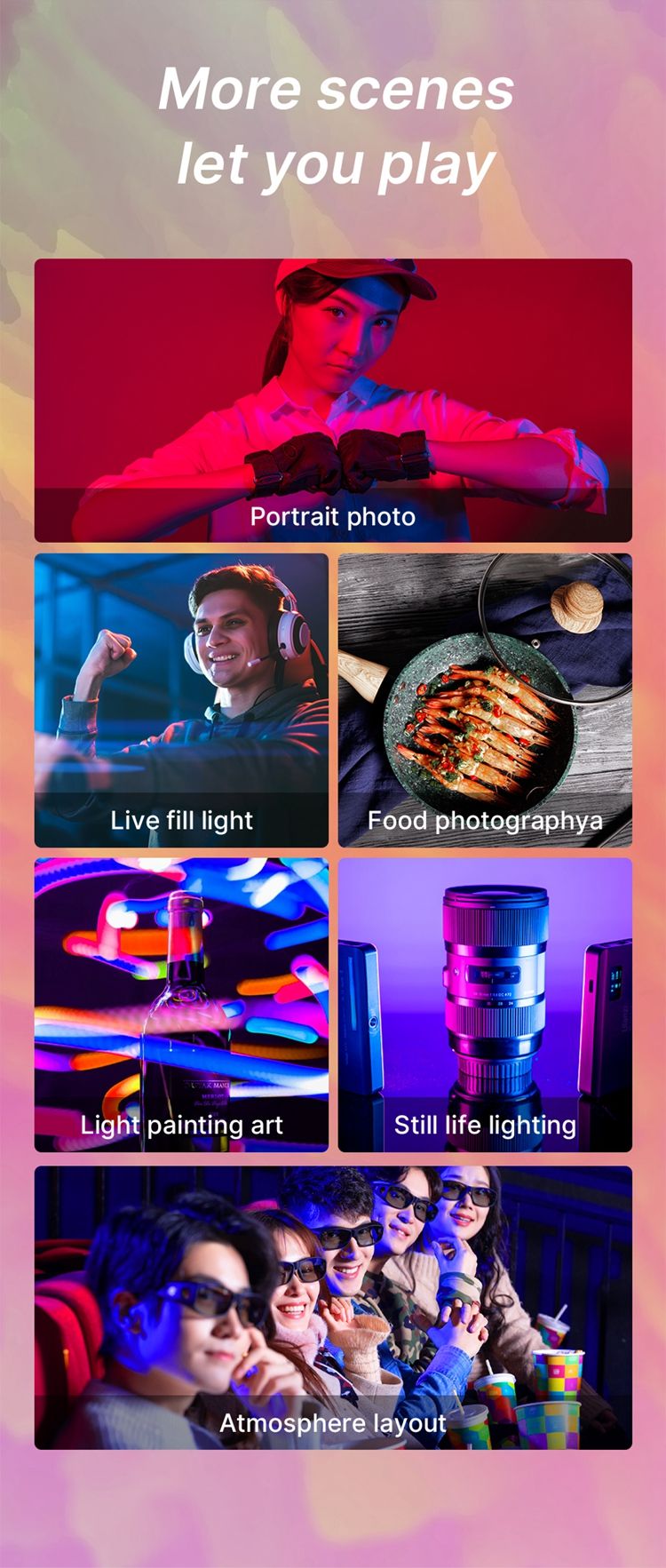 Ulanzi VL120 Full Color RGB Video 2500K-9000K LED Photography Lighting Dimmable Camera Light Live Videography Fill Lamp_voghion.com