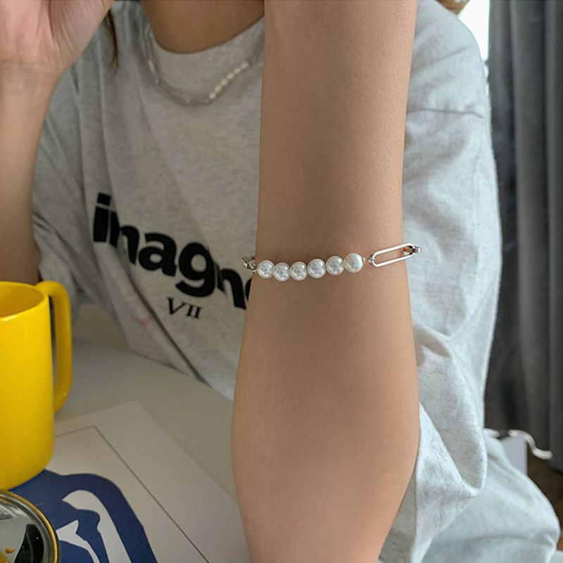 Spremne zalihe ANENJERY Sier Color Stack Pearl za žene Nakit za zabave Ogrlica Pokloni Nova moda Veleprodaja_voghion.com