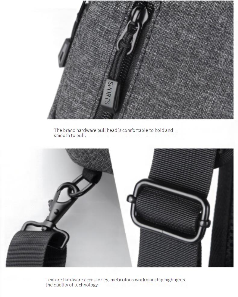 Nova bolsa de peito masculina de tecido Oxford, bolsa de viagem para lazer, bolsa mensageiro, mochila pequena à prova d'água de um ombro_voghion.com