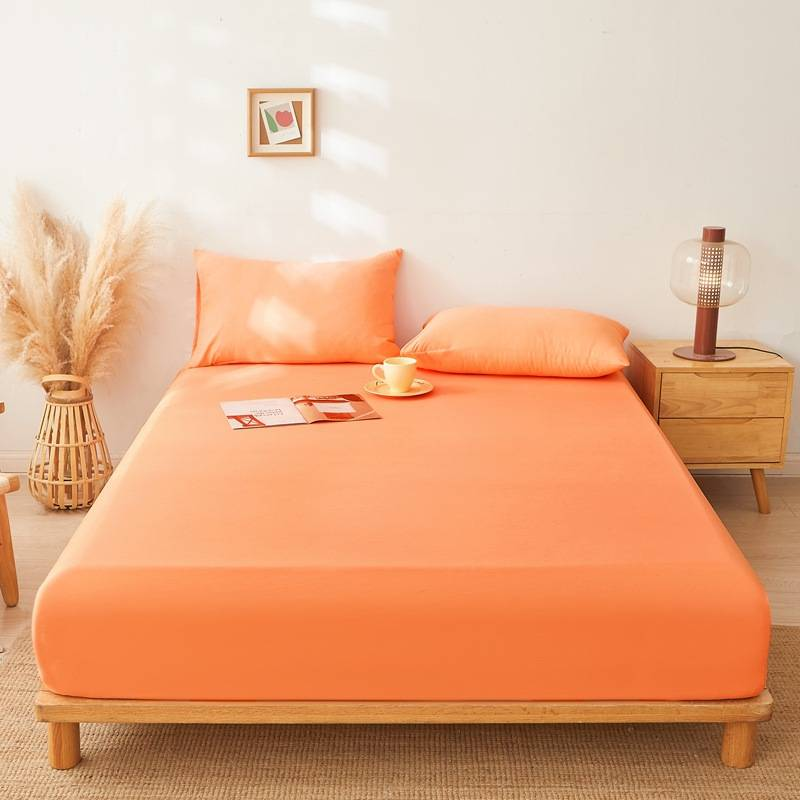 Lençol de linho orgânico lavado com elástico - Protetor de colchão respirável para cama de solteiro/casal 1 unidade_voghion.com
