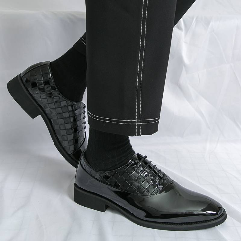 Moški elegantni čevlji, poslovni formalni britanski stil, usnjeni derby čevlji, poročni čevlji za moške, poletje 2025, novi, zračni_voghion.com