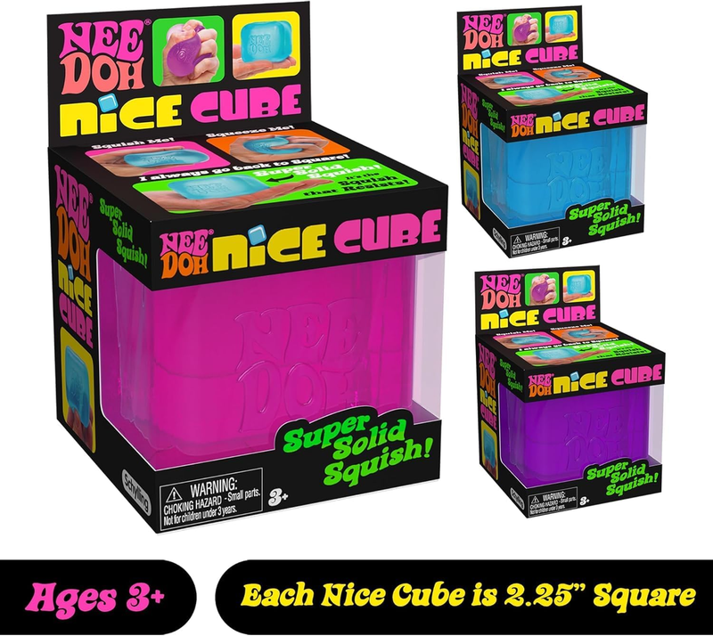 Schylling NeeDoh Nice Cube -Sensory Squeeze Toy With Super Solid Squish - 2.25" Cube_voghion.com