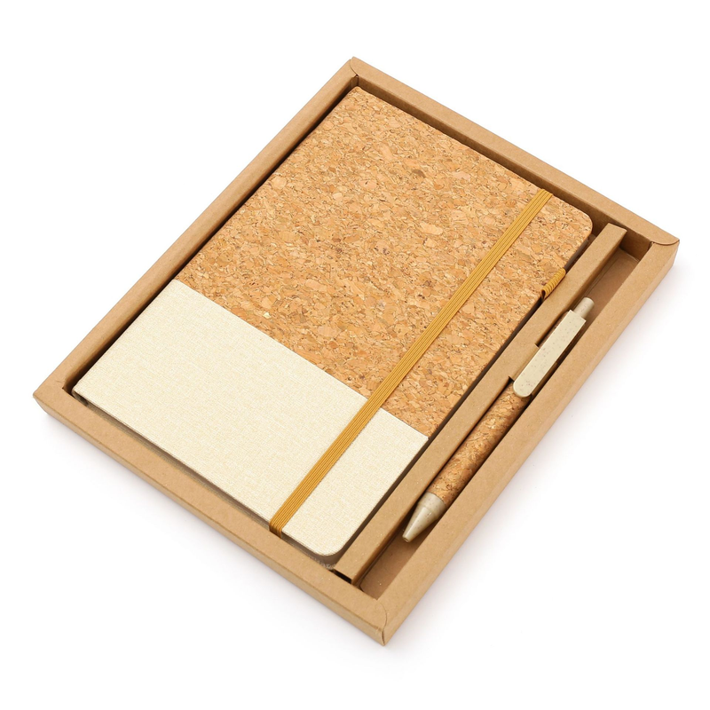 Notebooks A5 Cork Creative PU Environmentally Friendly Wheat Straw Splicing Notebook With Customizable Logo Business Office Pen_voghion.com