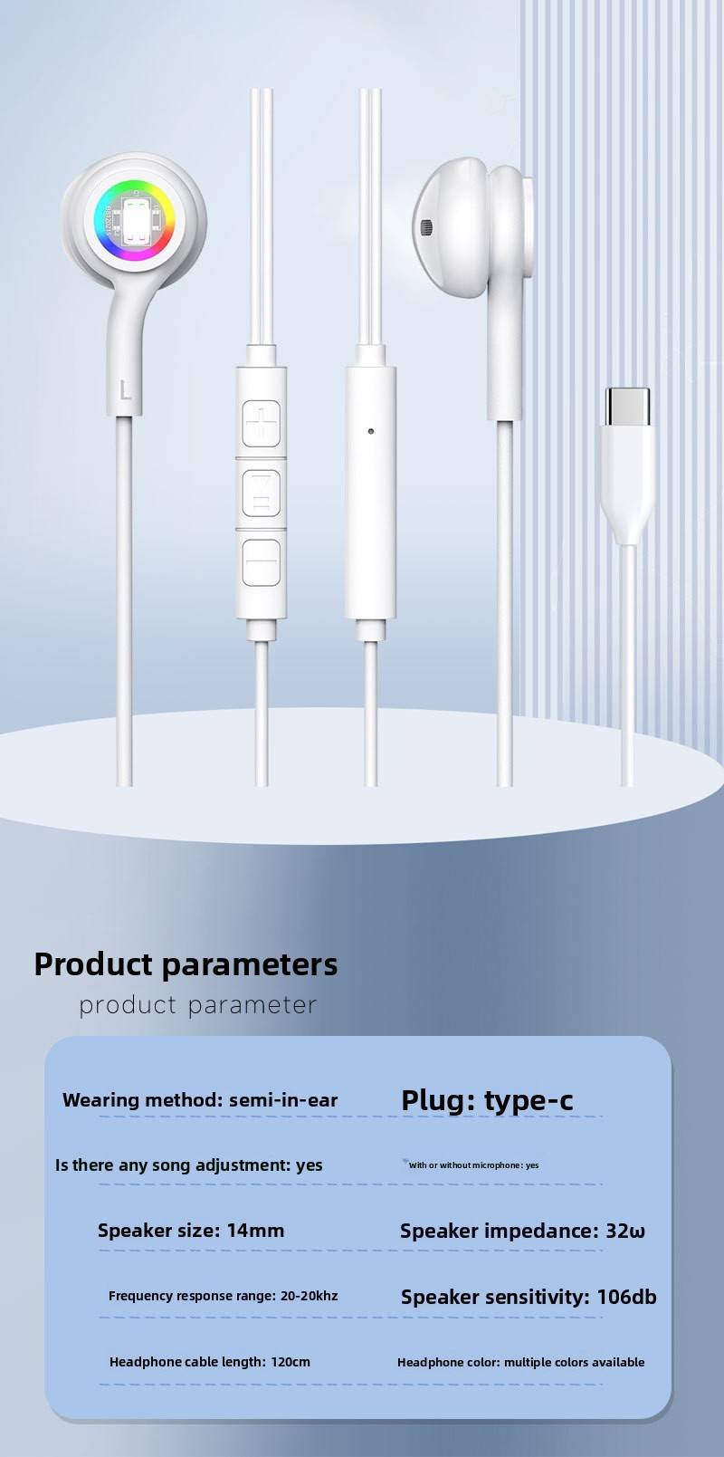 Kabelgebundene digitale leuchtende Kopfhörer vom Typ C zum Essen von Hühnerspiel-Kopfhörern, geeignet für Apple VIVO Huawei Honor Universal_voghion.com