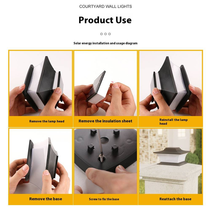 Solar Post Cap Lights Outdoor Garden Fence Lights Waterproof LED Lamp For Patio Yard Wall Wooden Post Lighting With Auto On/Off_voghion.com