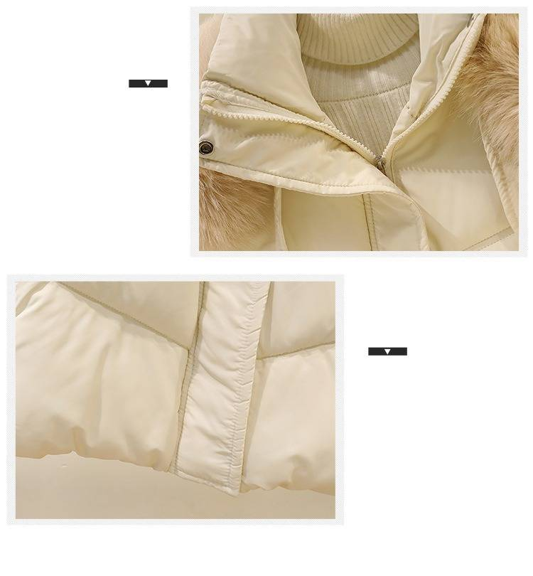 Winter-Pufferjacke für Damen mit Kunstpelzkragen, locker sitzender Kurzmantel, warme Oberbekleidung mit Fleecefutter für Freizeit und Pendeln_voghion.com