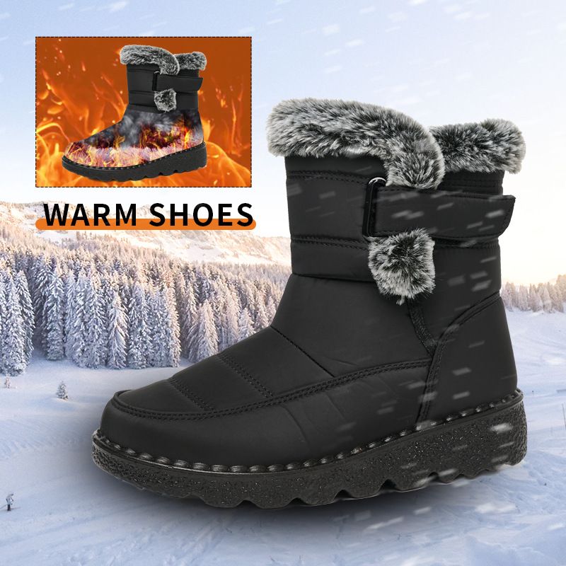2025 Fleece Warm Women's Snow Boots,, Thickened High-top Cotton Shoes, Casual Velcro Women's Boots_voghion.com