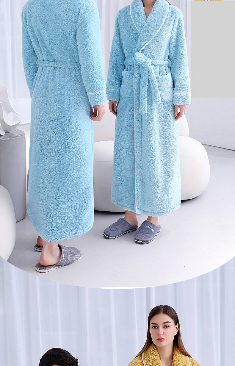 Underwear & Sleepwears Premium Extra-Long Plush Fleece Bathrobe For Couples – Ultra Soft & Warm Winter Robe With Oversized Fit For Men & Women_voghion.com
