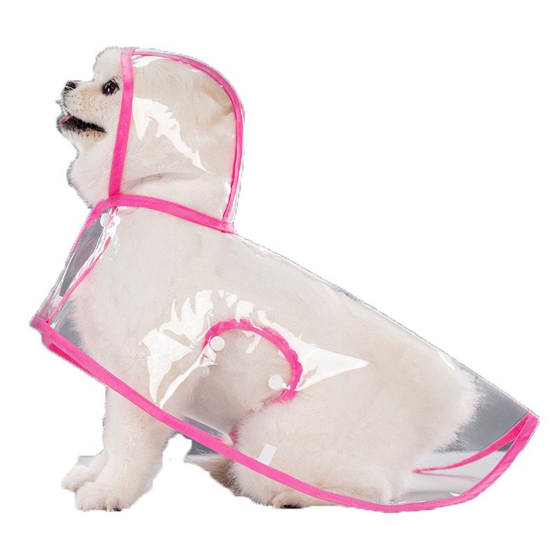 Golden Retriever Corgi Pomerania Pet Clothes Labrador Rain Poncho Cane Impermeabile Trasparente EVA_voghion.com