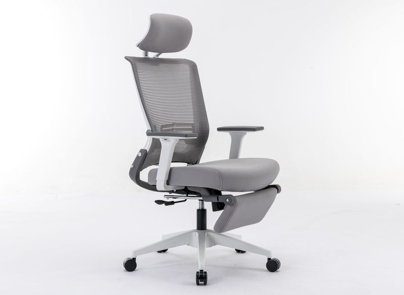 Ergonomic Office Chair With Lumbar Support & Headrest & Flip-up Arms Height Adjustable Rocking Home Office Desk Swivel High Back Computer Chair Warm Taupe Mesh Study Chair_voghion.com