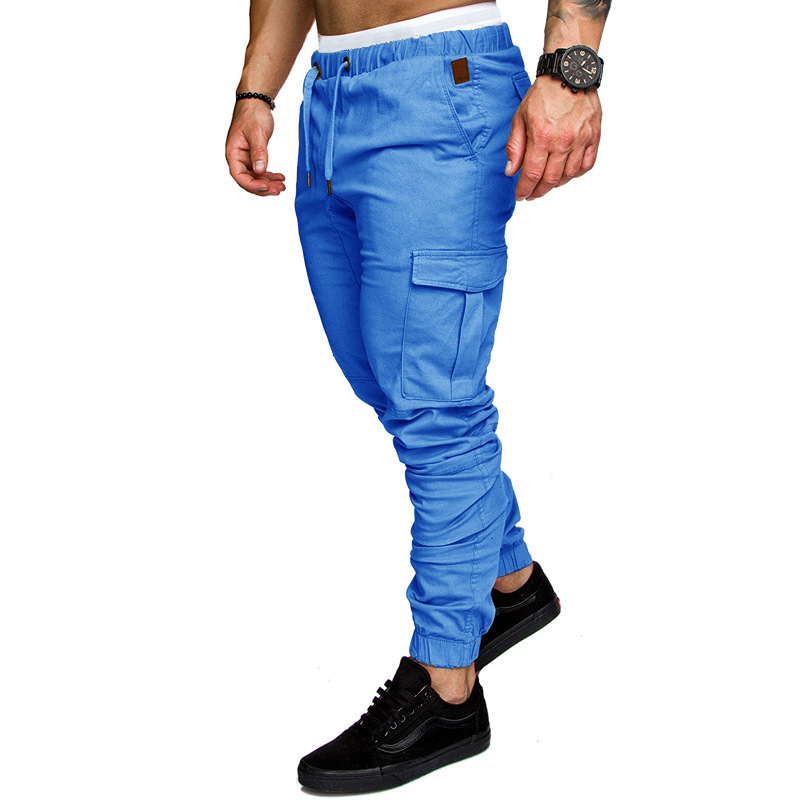 Men's Workwear Cargo Pants - Multi-Pocket Utility Trousers With Durable Woven Fabric, Year-Round Casual Pants_voghion.com