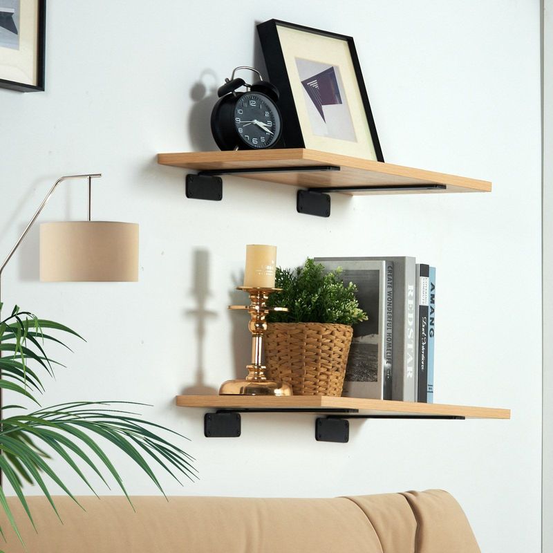 6-Pack Heavy Duty L-Shaped Shelf Brackets, 12" X 4" X 1.6", 5mm Thick Matte Black Steel, 160 Lbs Capacity, For Floating Shelves & Home Storage_voghion.com