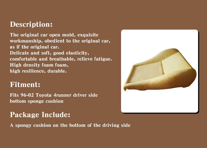 Adatto per Toyota 4Runner 96-02 lato conducente sedile in schiuma cuscino di ricambio in spugna per sedile inferiore conducente_voghion.com
