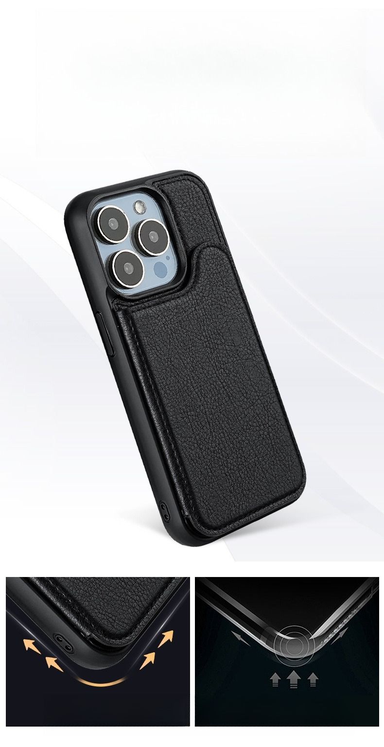 Applicable To 16 Leather Case, Apple 15 Magnetic Suction 14 Card, Mobile Phone Case 13magsafe Protective Case, Anti-fingerprint._voghion.com