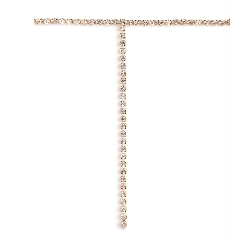 Venda quente de strass em forma de T borla longa com temperamento simples, corrente de clavícula de cristal, colar feminino_voghion.com
