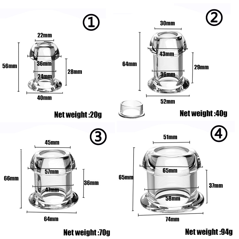 Speculum cavo Sbirciare Perline anali Butt Plug con tappo Espansore Tunnel Trasparente Dilatazione dell'ano Donne adulte Uomini Gay Trans_voghion.com