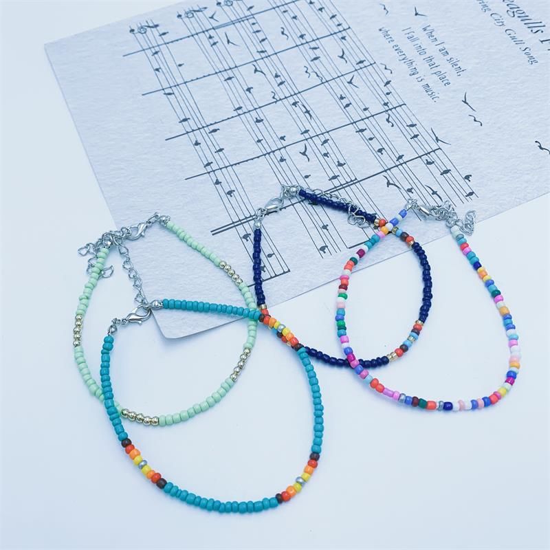 Colorful Beaded Bracelet Bohemian Style Seed Bead Set Foot Unique Fashion Accessories_voghion.com