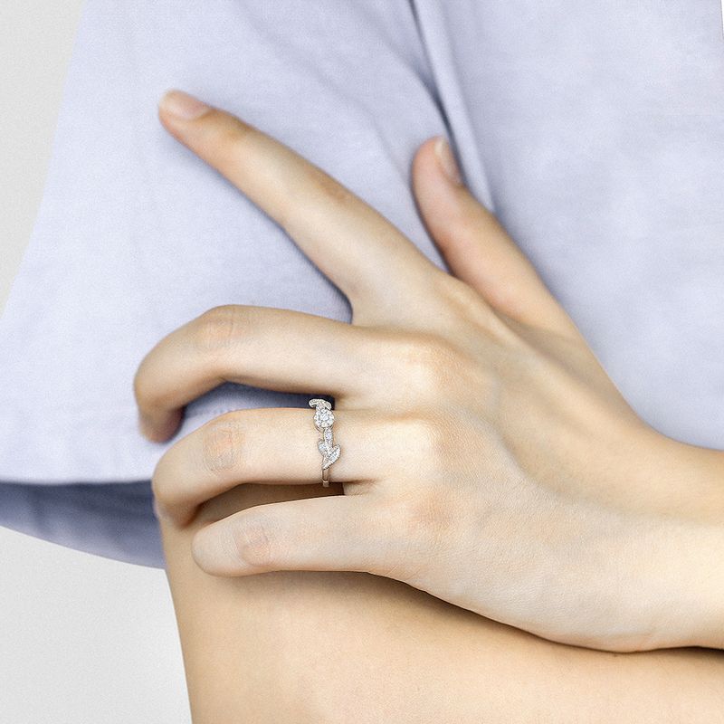 Set di anelli in argento minimalista - Anelli in argento sterling S925 con zirconi (impilabili)_voghion.com