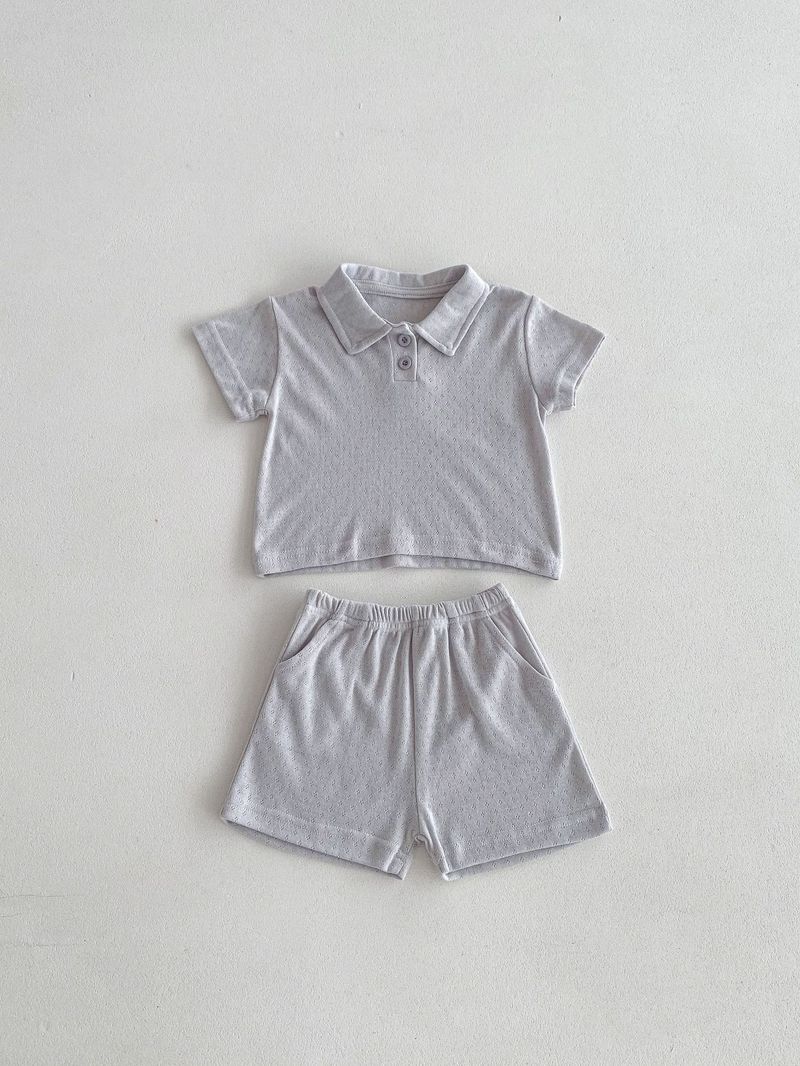 I pantaloncini a maniche corte per neonati e bambini per mamma e bambino si adattano a vestiti striscianti a triangolo cavo semplici e comodi per uscire_voghion.com