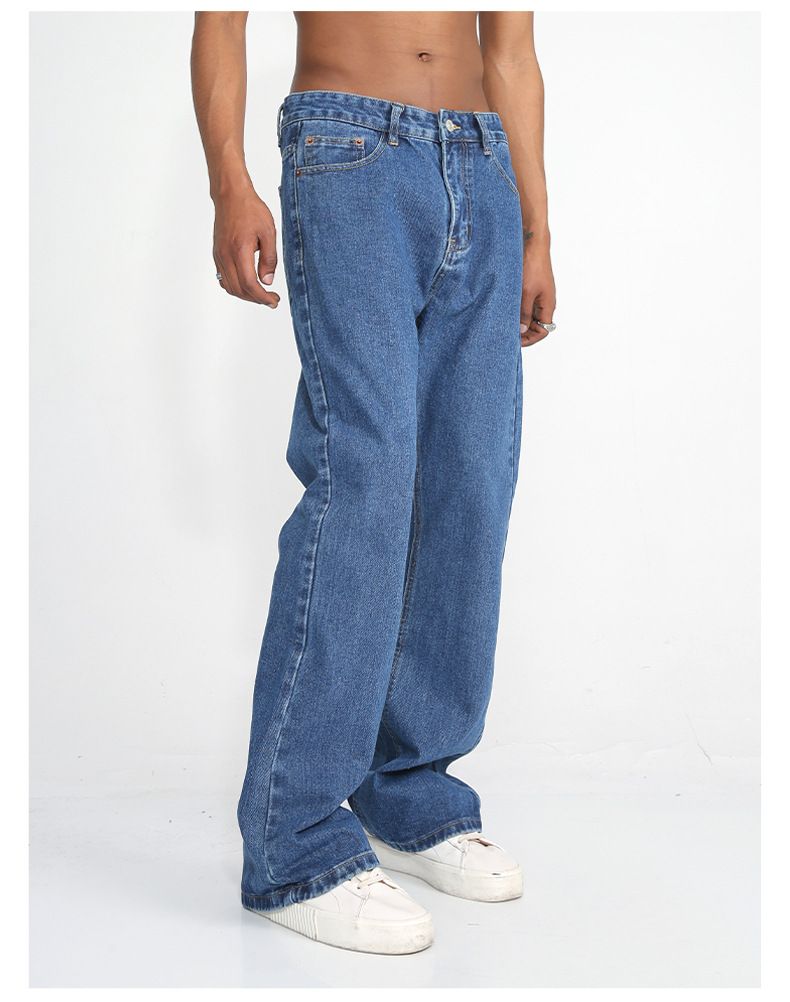 EF JEANS | 2023 Neuheit, Gerade Vielseitige Einfarbige Jeans, Für Damen Und Herren Gleich, Nicht Elastisch, Leicht Gezogen Dunkelblau_voghion.com