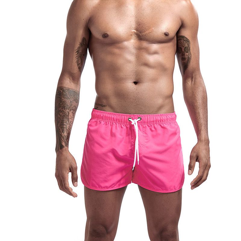 Unbeatable Quality 2024 Men's Solid Color Beach Pants, Three Part Fashionable Multi-color Straight Tube Loose Drawstring Sports Shorts_voghion.com