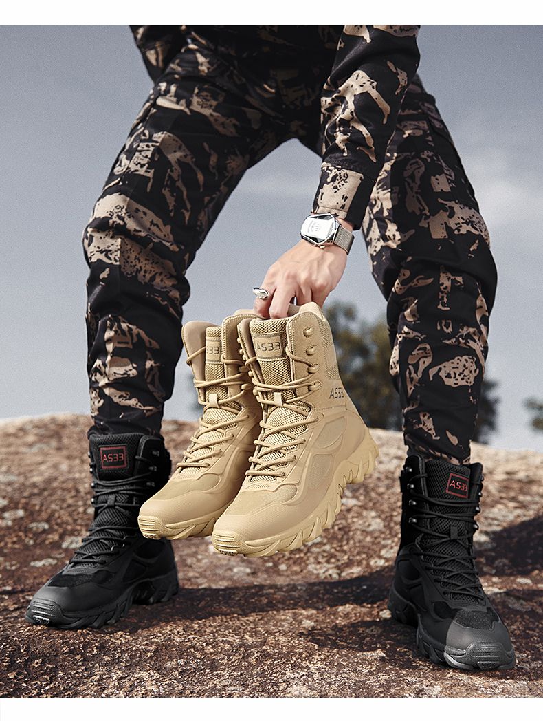 Bottes tactiques légères pour le désert, bottes d'extérieur pour hommes, bottes de combat dans la jungle, bottes de randonnée antidérapantes et résistantes à l'usure_voghion.com