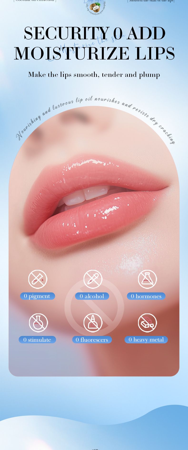 Maschera nutriente all'olio di cocco 8 g, balsamo labbra idratante, anti-crepe, per autunno e inverno, prodotti per la cura della pelle_voghion.com