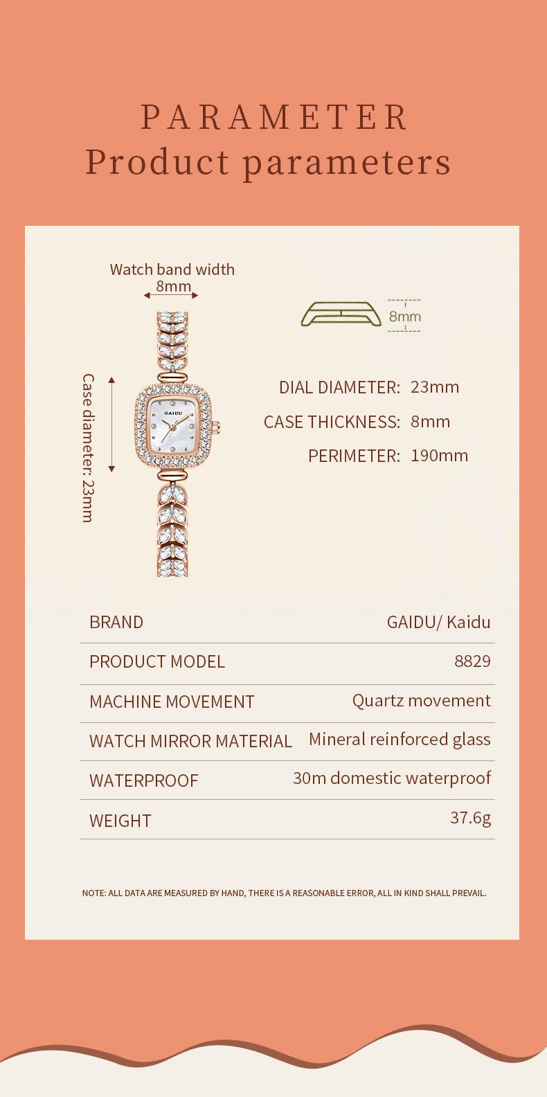 Elegant Square Diamond Accent Quartz Watch For Women - Stainless Steel & Alloy Band, Water Resistant, Fashionable Jewelry Clasp_voghion.com