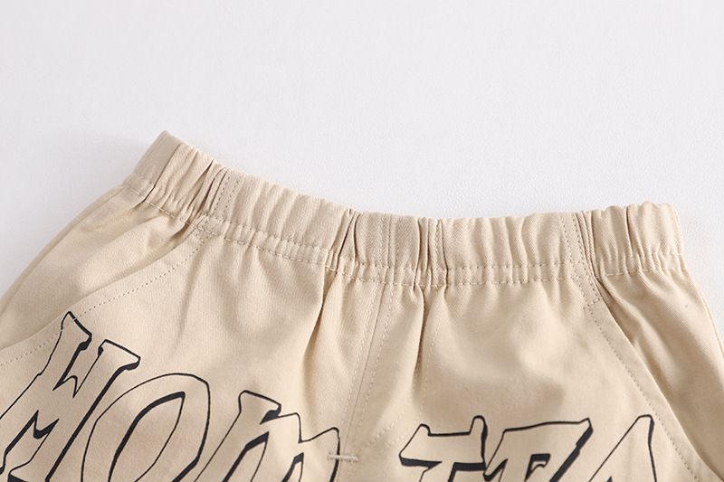 Meninos Verão 2024 Novo Bebê Moda Casual Gola Redonda Carta Golfinho Manga Curta Conjunto de Duas Peças_voghion.com