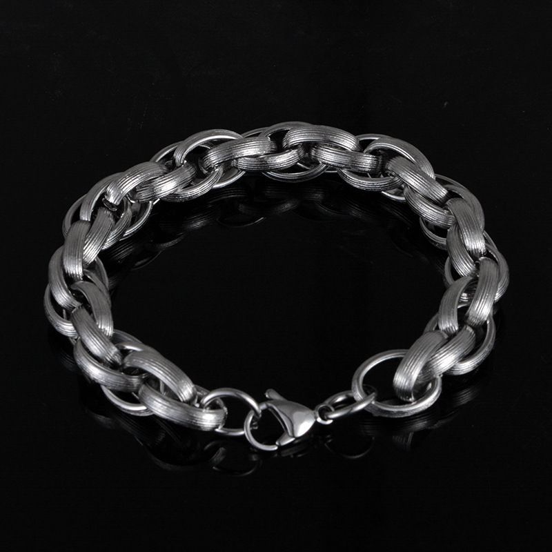 Bracciale da uomo in stile coreano, stile studentesco, audace, hip-hop, in acciaio al titanio, semplice, alla moda, per giovani_voghion.com