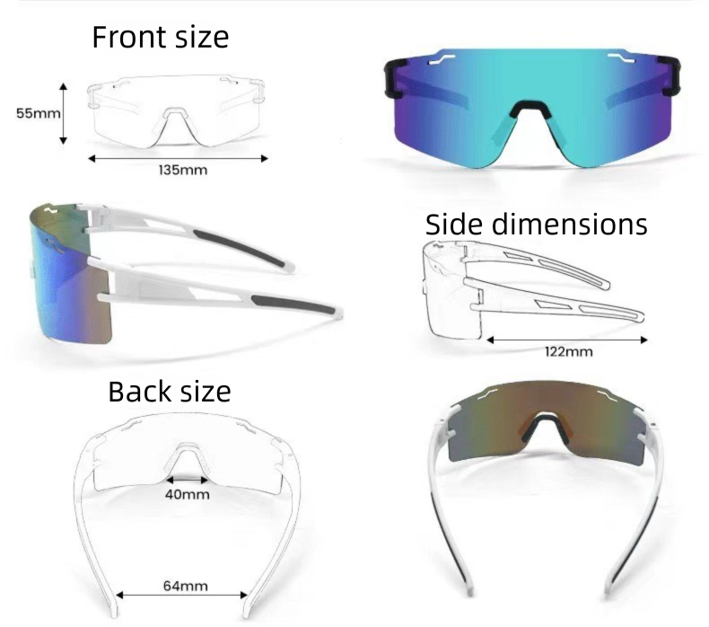 Ultraleichte polarisierte Outdoor-Augenschutzbrille, rahmenlos, winddicht, sandfest, geeignet für Radfahren, Marathon, Sport und Laufen_voghion.com