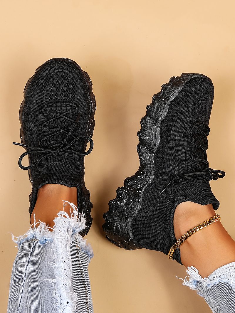 Plus Size Women's Breathable Sock Sneakers Slip-On Lazy Shoes_voghion.com