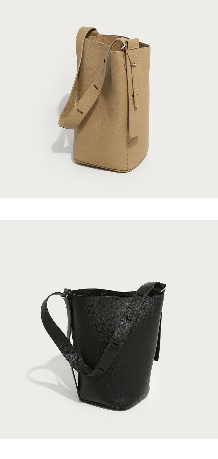 Versatile design di nicchia a secchiello casual, borsa a tracolla semplice, grande capacità, stile pigro, borsa da donna_voghion.com