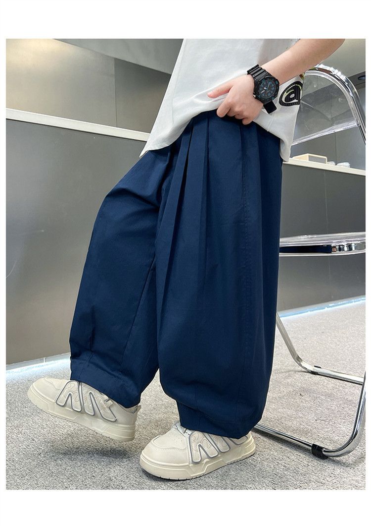 Kids’ Clothing Boys Summer Solid Color Anti Mosquito Pants New Style Medium And Large Children's Summer Children's Thin Trousers Boys Casual Pants_voghion.com