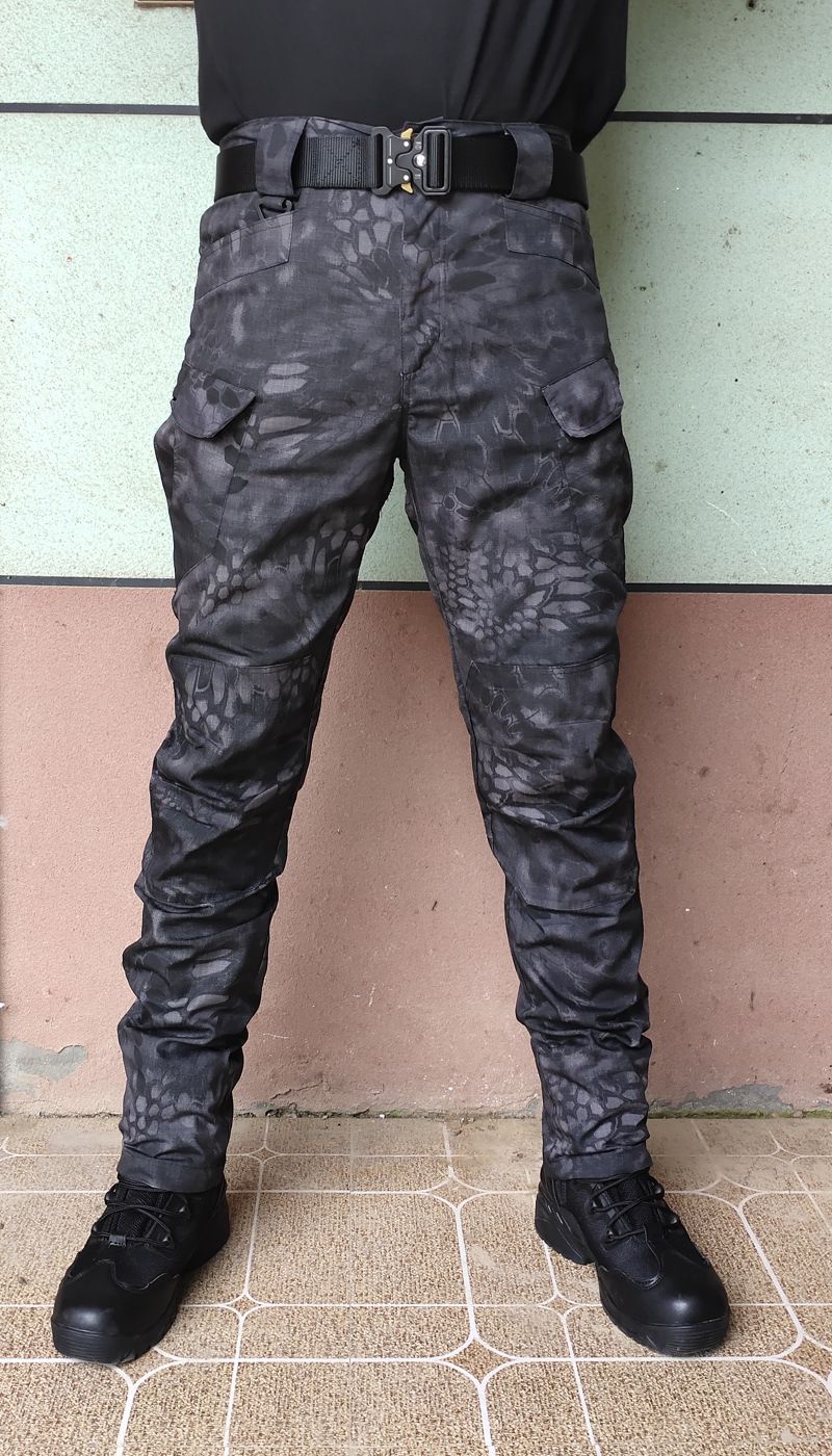 Abbigliamento da uomo Pantaloni tattici impermeabili in tessuto a quadri Pantaloni da combattimento mimetici urbani da uomo Tuta Pantaloni multi-bag IX7 resistenti all'usura_voghion.com