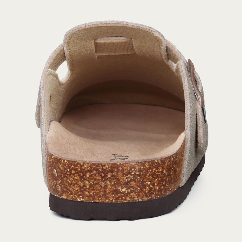 Zuecos de ante para mujer y hombre, sandalias con plantilla de corcho y soporte para el arco, antideslizantes, para playa y exteriores._voghion.com