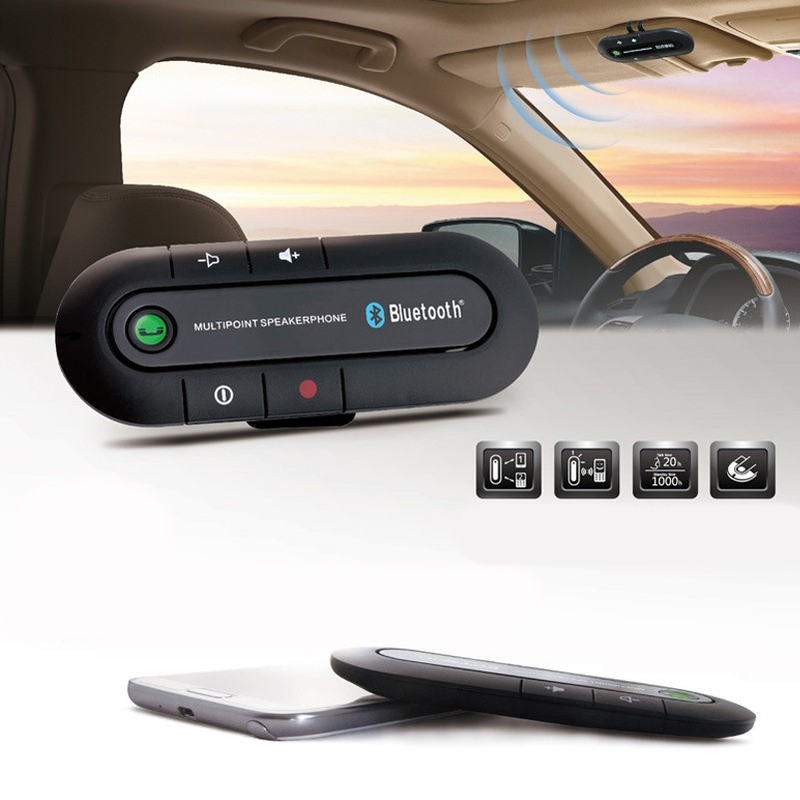 Adaptador de carro viva-voz aux kit compatível com bluetooth mini alto-falante_voghion.com