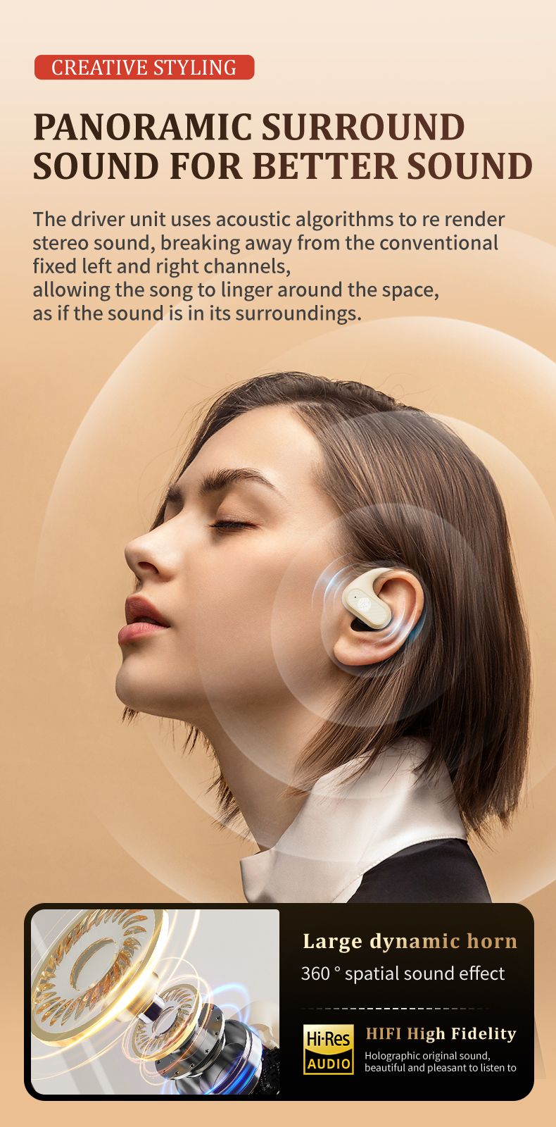 AI Translation Headset New Bluetooth Headset Supports Multi Language Translation And Simultaneous Interpreting Translation OWS_voghion.com