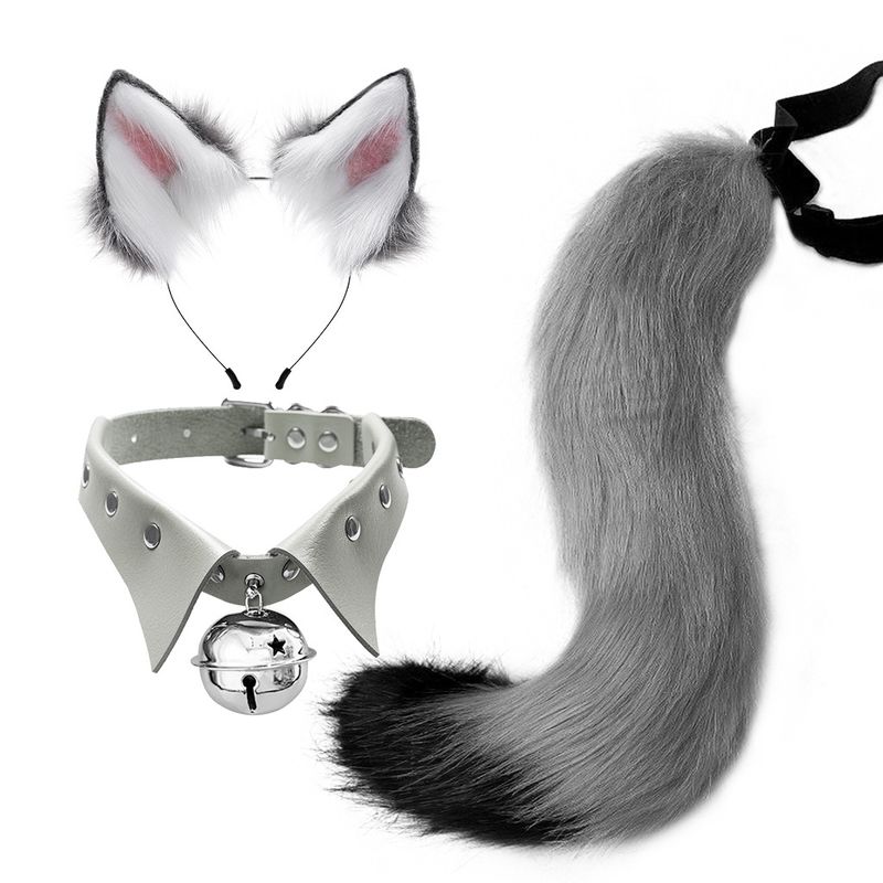 Fox ears and tail hair Halloween costume_voghion.com