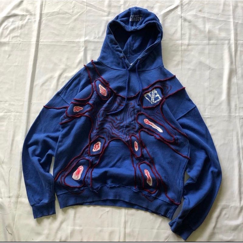 Street Dark Ins Hoodie Patchwork 3D Heavy Industry Printing Loose Pullover Sweater Jacket European And American Style Loose Type_voghion.com