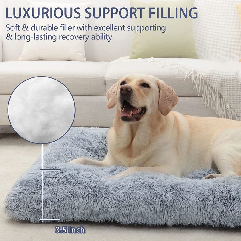 Cama para dormir larga de felpa para perros_voghion.com