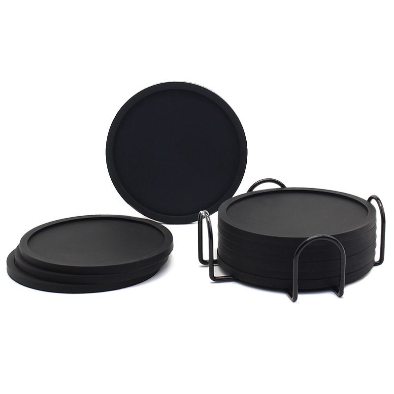Sottobicchiere in silicone per la tavola di Pasqua, rotondo, 10 cm, antiscivolo, con isolamento termico, con logo stampato, per tazza d'acqua e caffè_voghion.com