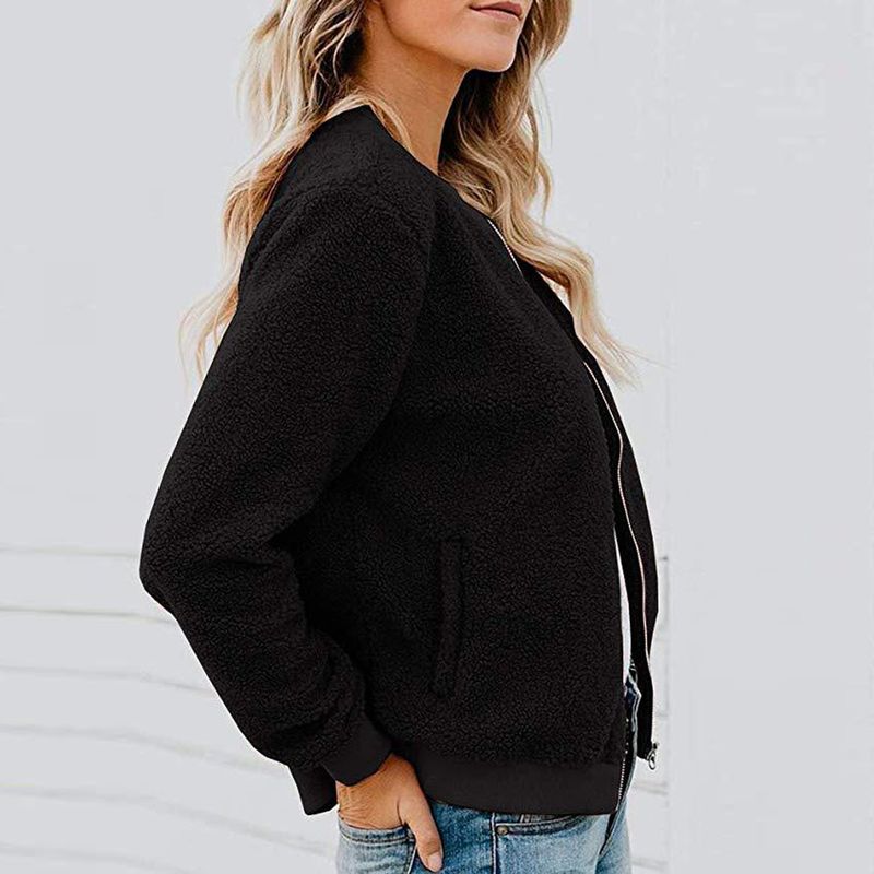 Fleecejack met rits voor dames - comfortabele winteroutfit met zachte sherpavoering, lichtgewicht en warm, casual streetwear_voghion.com