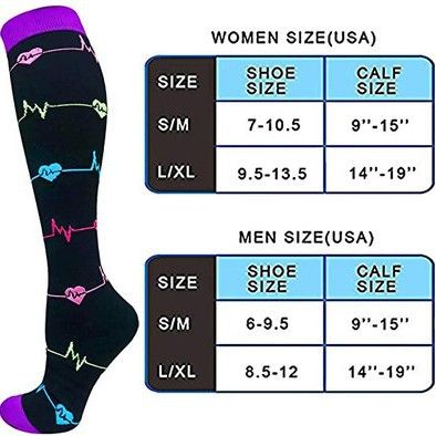 Calcetines de compresión hasta media pantorrilla de jacquard informales para actividades al aire libre para hombres y mujeres_voghion.com
