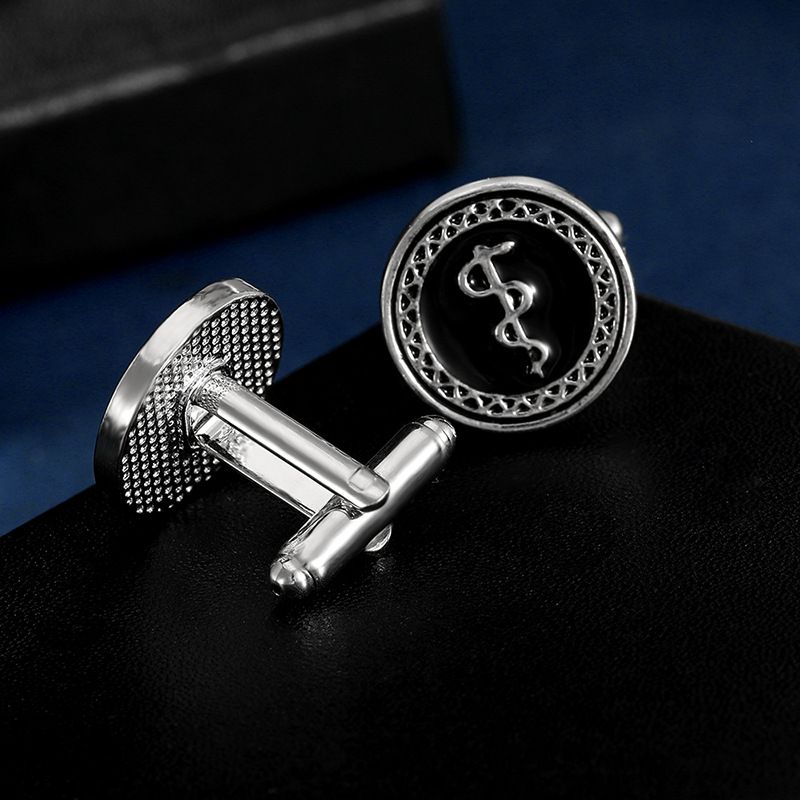 Neue zweifarbige runde Manschettenknöpfe für Männer Französische Business-Hemdmanschettenknöpfe_voghion.com