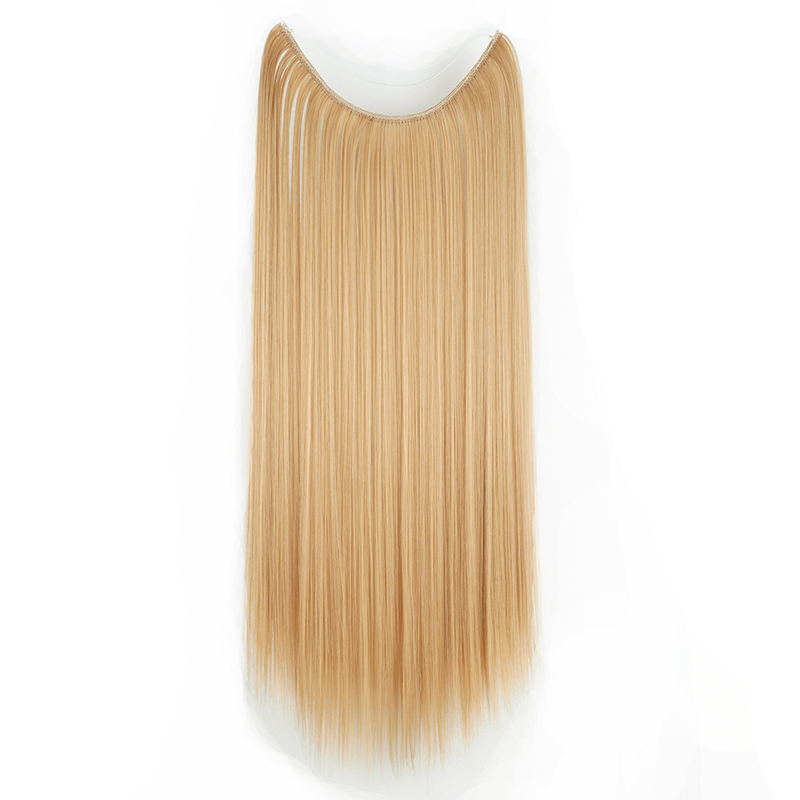 Soowee 17 colores largo negro gris rubio sintético resistente al calor postizo Fih Line Halo invisible cabello ondulado_voghion.com